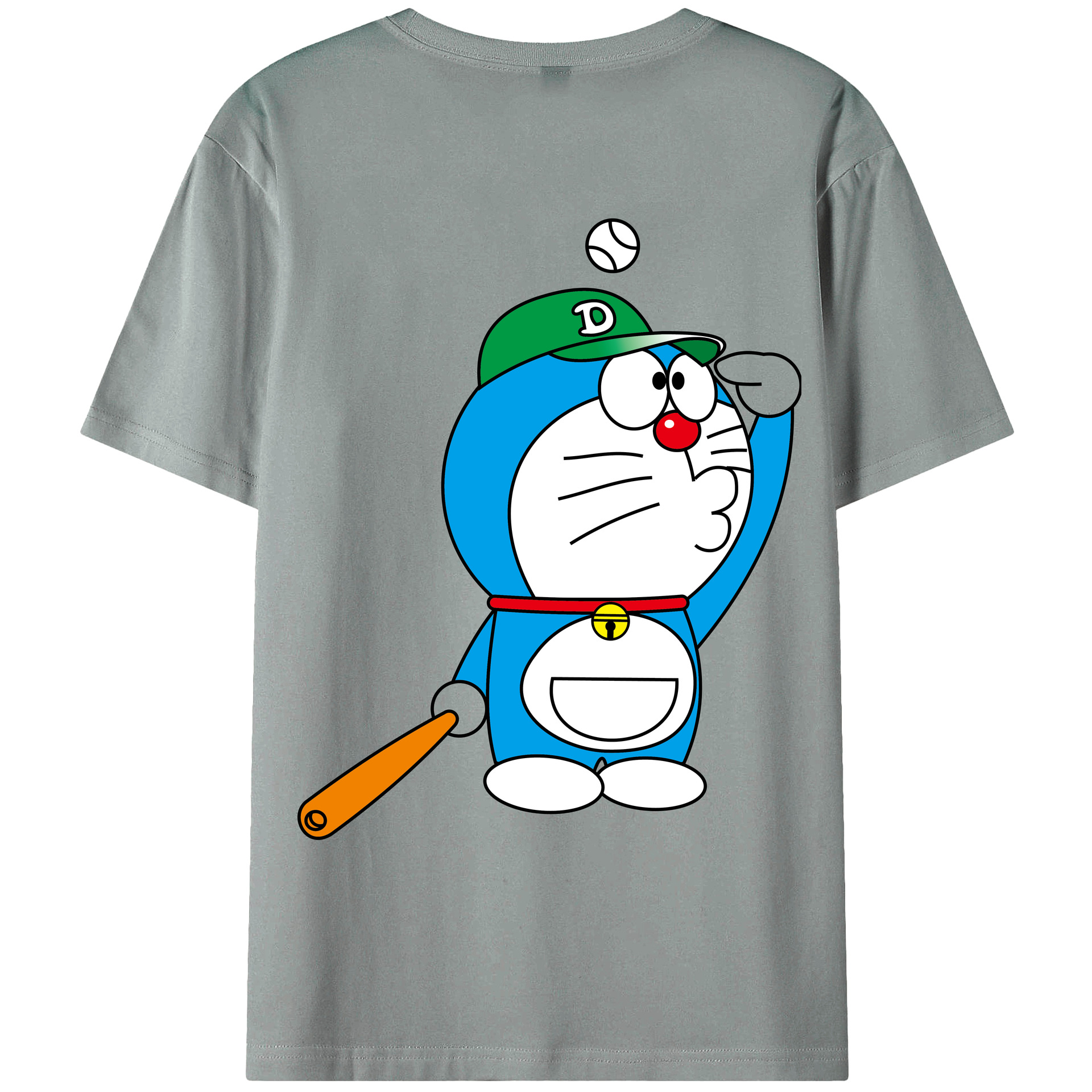 （画像用） ドラえもん Doraemon 綿100％ メンズ半袖Tシャツ（バックプリント） 通気性